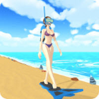 美女爱冲浪