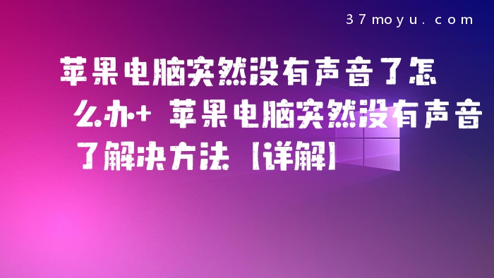 苹果电脑突然没有声音了